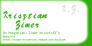 krisztian zimer business card